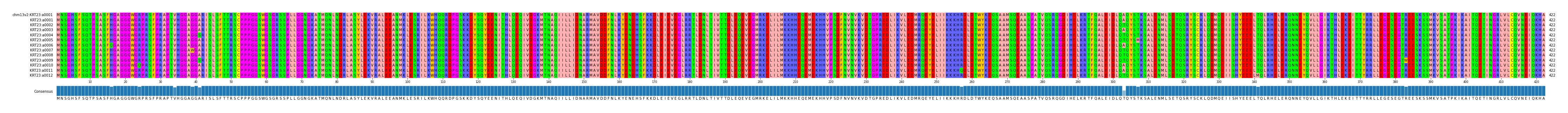 Multiple Alignments (by translate haplotype frequency)