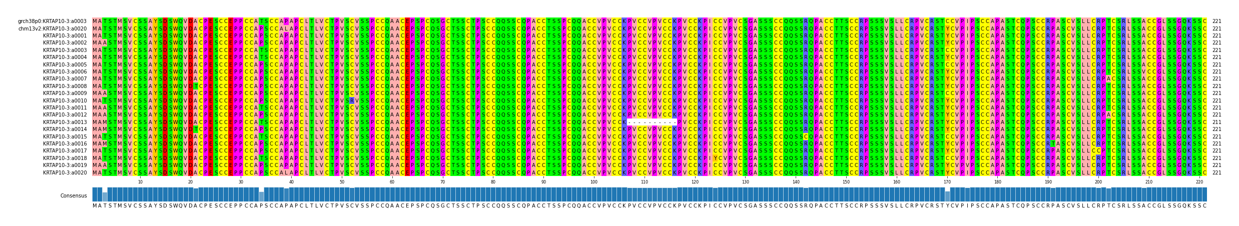 Multiple Alignments (by translate haplotype frequency)