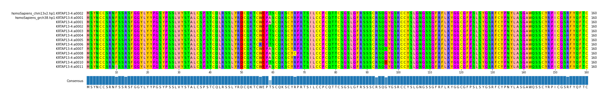 Multiple Alignments (by translate haplotype frequency)