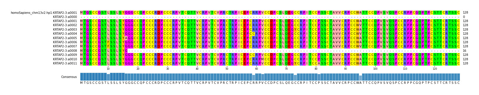 Multiple Alignments (by translate haplotype frequency)