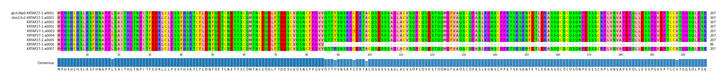 Multiple Alignments (by translate haplotype frequency)