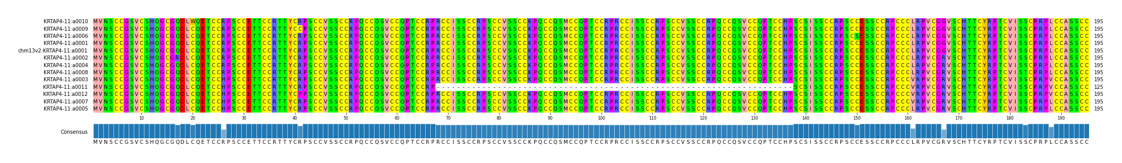 Multiple Alignments (by translate haplotype similarity)