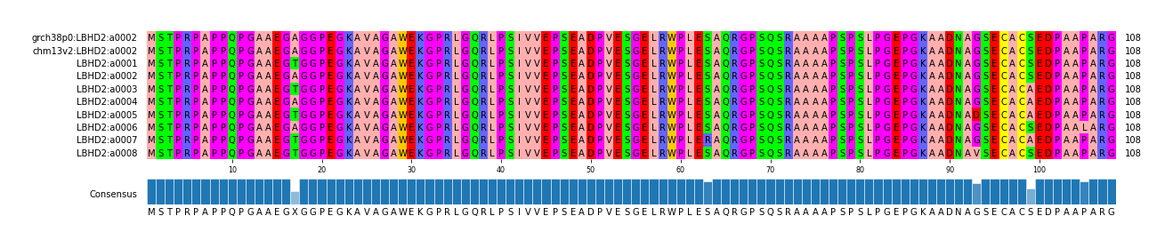 Multiple Alignments (by translate haplotype frequency)