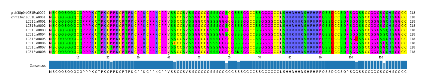 Multiple Alignments (by translate haplotype frequency)