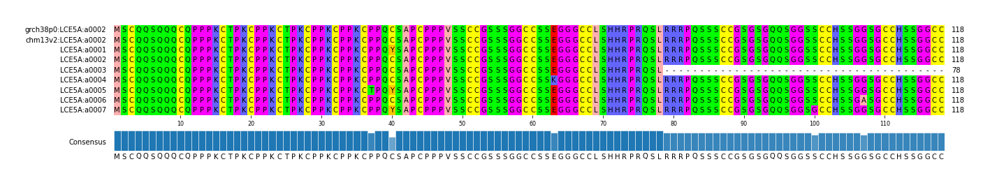 Multiple Alignments (by translate haplotype frequency)