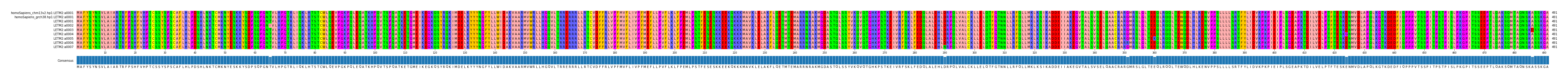 Multiple Alignments (by translate haplotype frequency)