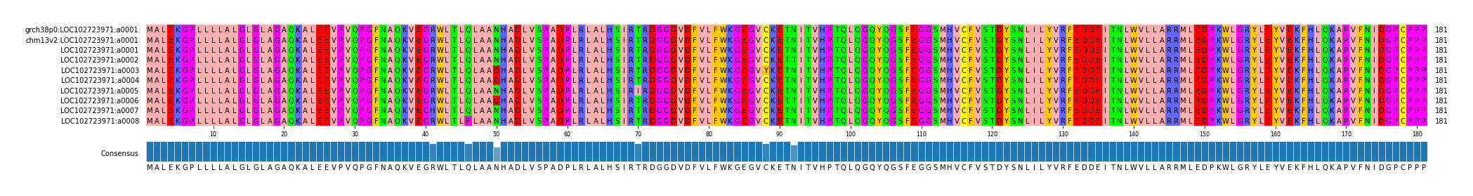 Multiple Alignments (by translate haplotype frequency)