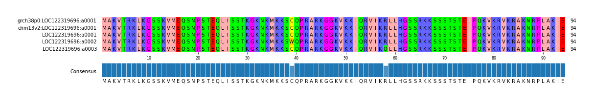 Multiple Alignments (by translate haplotype frequency)
