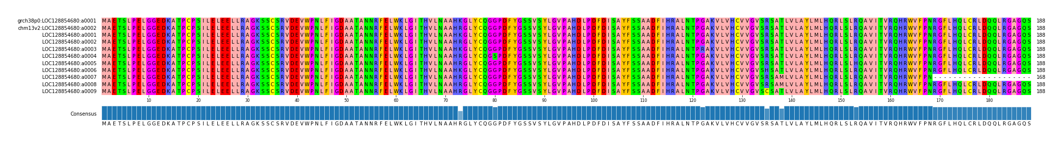 Multiple Alignments (by translate haplotype frequency)