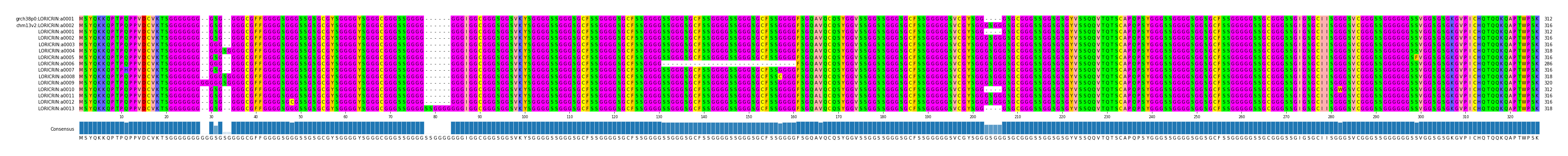 Multiple Alignments (by translate haplotype frequency)