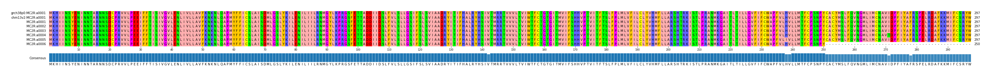 Multiple Alignments (by translate haplotype frequency)