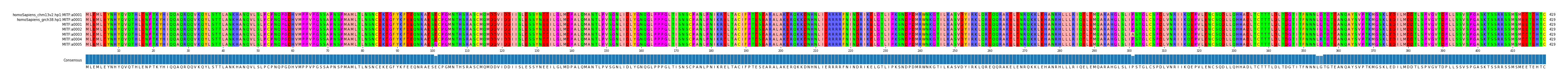 Multiple Alignments (by translate haplotype frequency)