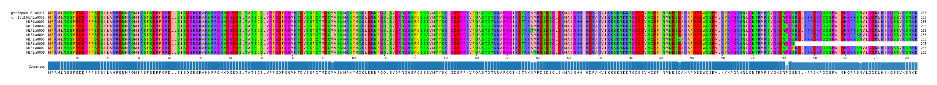 Multiple Alignments (by translate haplotype frequency)