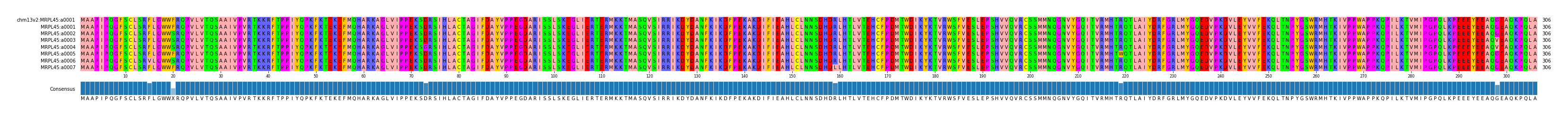 Multiple Alignments (by translate haplotype frequency)