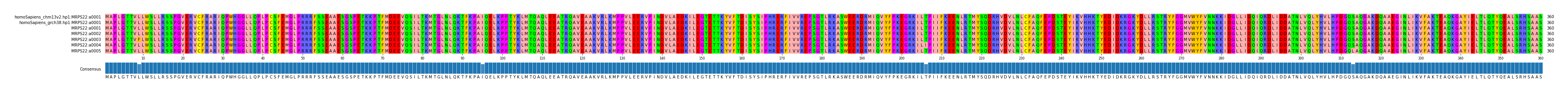 Multiple Alignments (by translate haplotype frequency)