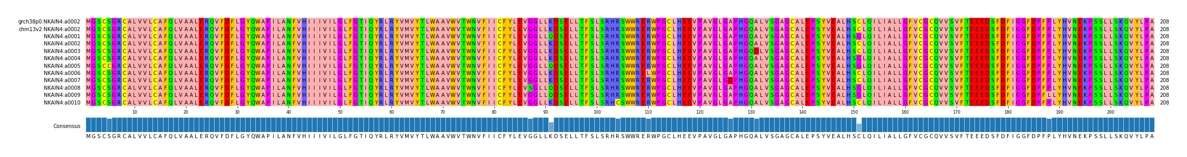 Multiple Alignments (by translate haplotype frequency)
