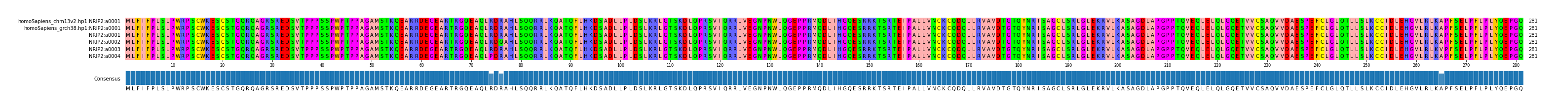 Multiple Alignments (by translate haplotype frequency)