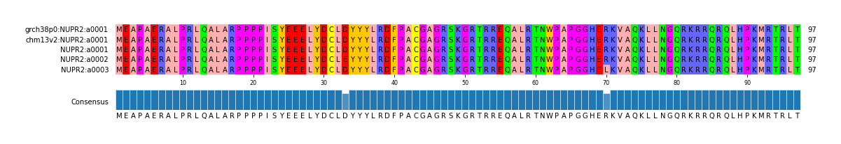 Multiple Alignments (by translate haplotype frequency)