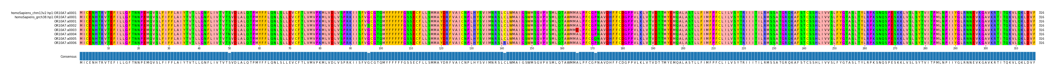 Multiple Alignments (by translate haplotype frequency)