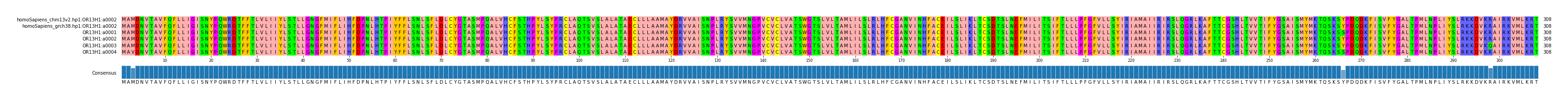 Multiple Alignments (by translate haplotype frequency)