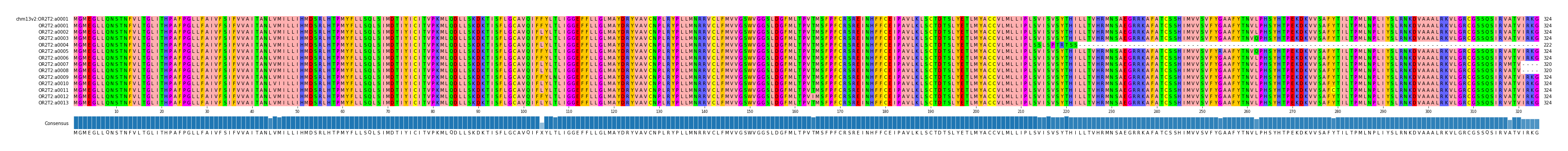 Multiple Alignments (by translate haplotype frequency)