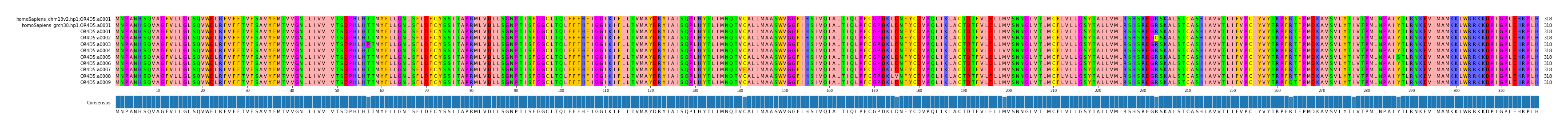Multiple Alignments (by translate haplotype frequency)