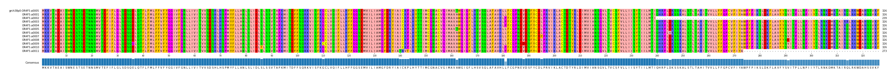 Multiple Alignments (by translate haplotype frequency)