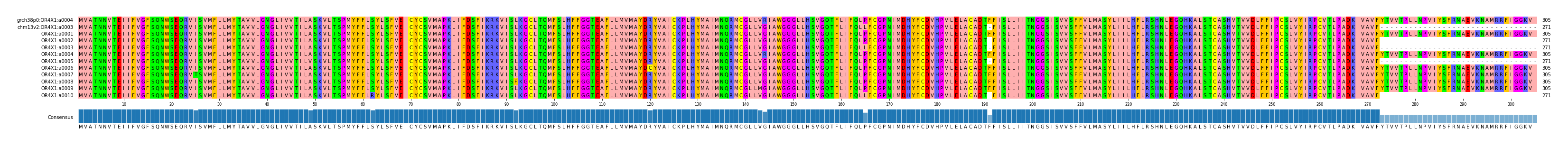 Multiple Alignments (by translate haplotype frequency)