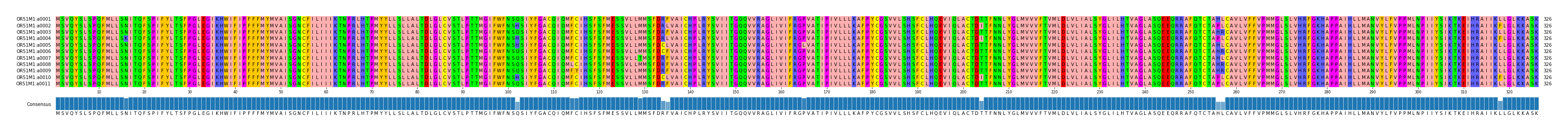 Multiple Alignments (by translate haplotype frequency)