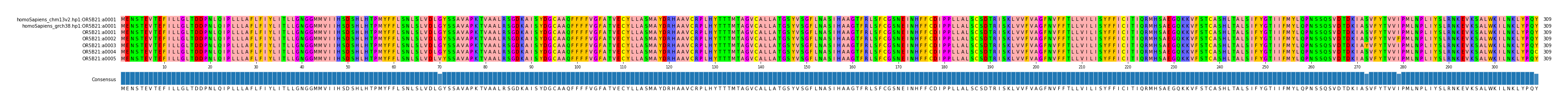 Multiple Alignments (by translate haplotype frequency)