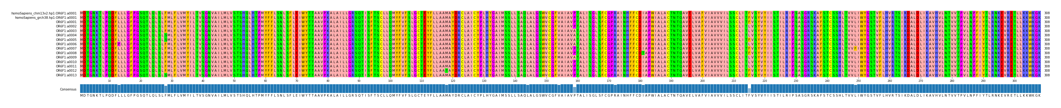 Multiple Alignments (by translate haplotype frequency)