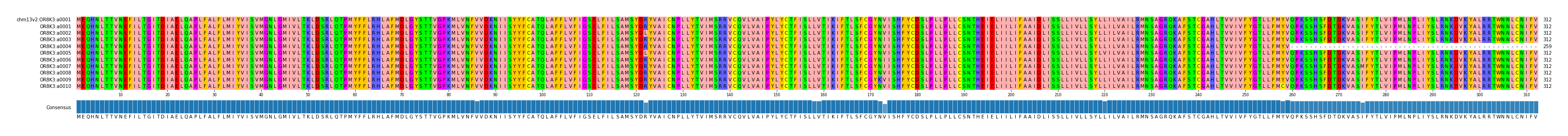 Multiple Alignments (by translate haplotype frequency)
