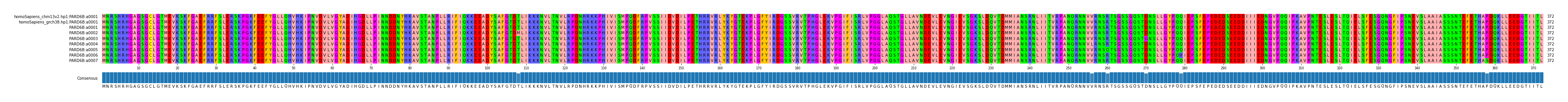 Multiple Alignments (by translate haplotype frequency)