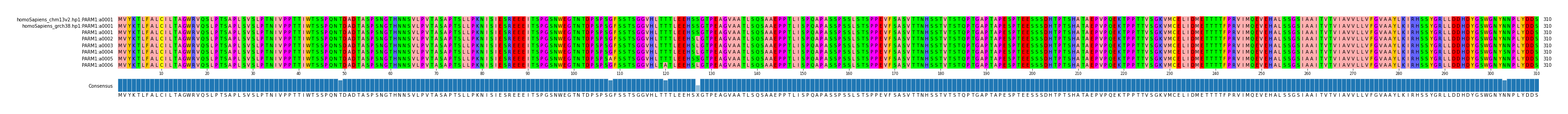 Multiple Alignments (by translate haplotype frequency)