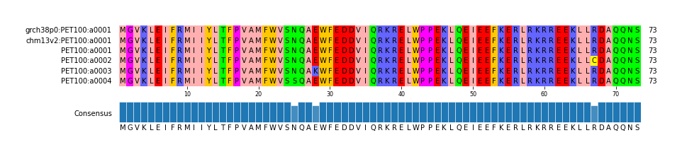 Multiple Alignments (by translate haplotype frequency)