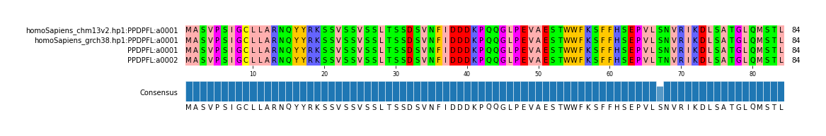 Multiple Alignments (by translate haplotype frequency)