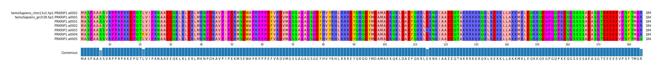 Multiple Alignments (by translate haplotype frequency)