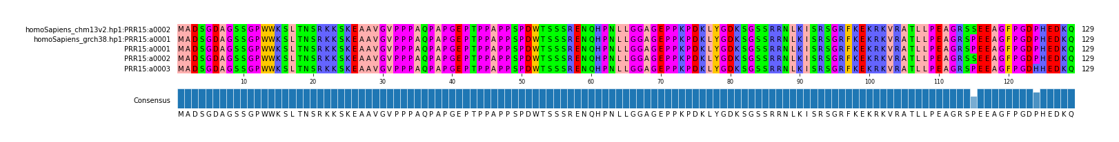 Multiple Alignments (by translate haplotype frequency)