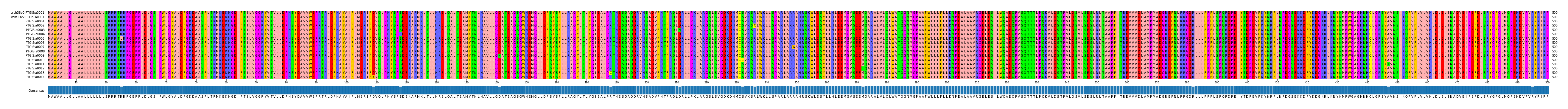 Multiple Alignments (by translate haplotype frequency)