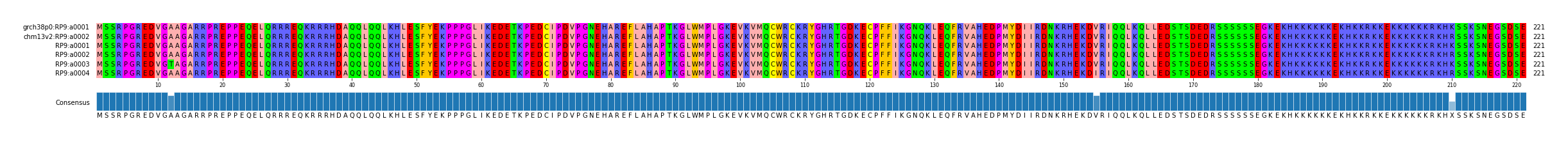 Multiple Alignments (by translate haplotype frequency)