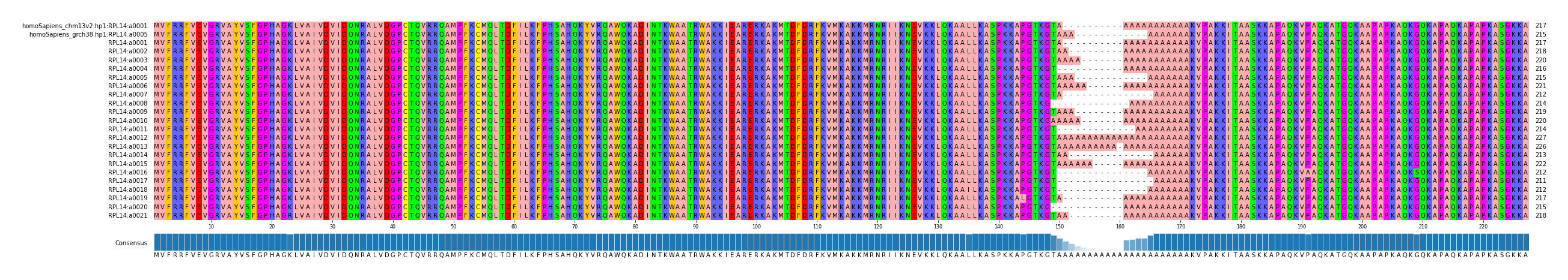 Multiple Alignments (by translate haplotype frequency)