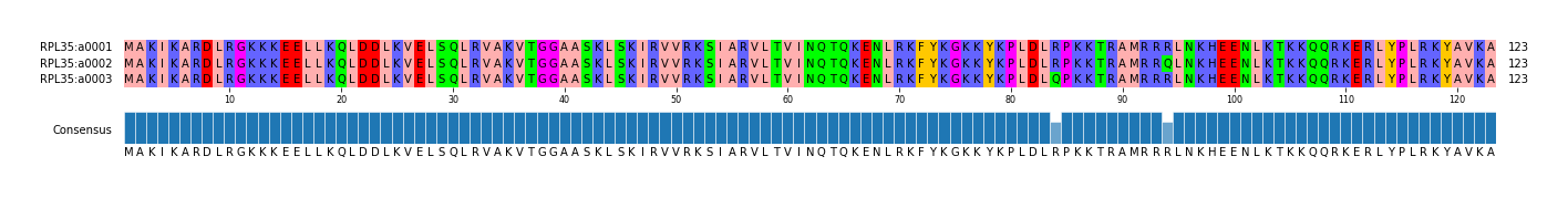 Multiple Alignments (by translate haplotype frequency)