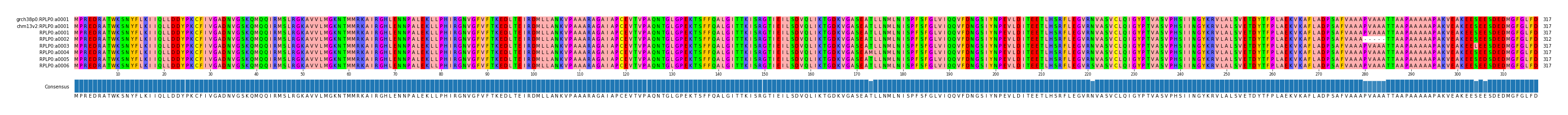 Multiple Alignments (by translate haplotype frequency)