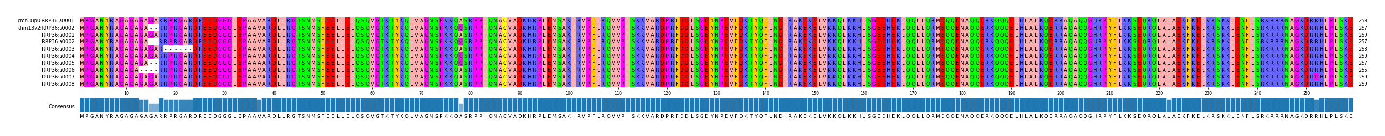 Multiple Alignments (by translate haplotype frequency)