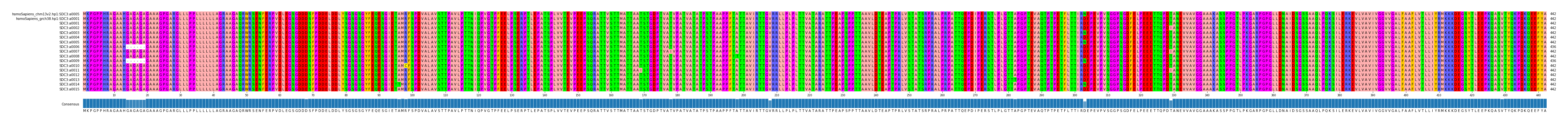 Multiple Alignments (by translate haplotype frequency)