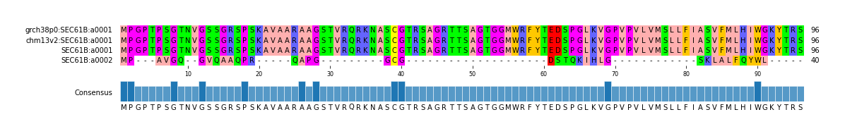 Multiple Alignments (by translate haplotype frequency)