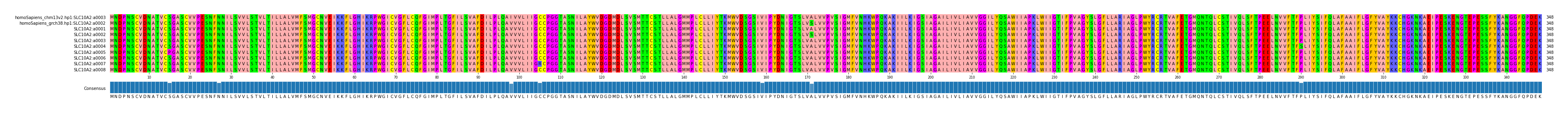 Multiple Alignments (by translate haplotype frequency)