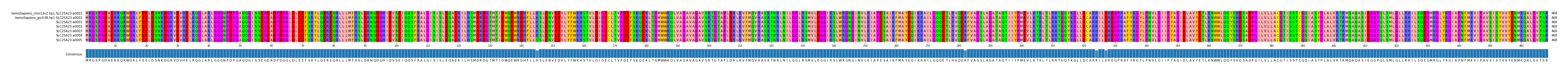 Multiple Alignments (by translate haplotype frequency)