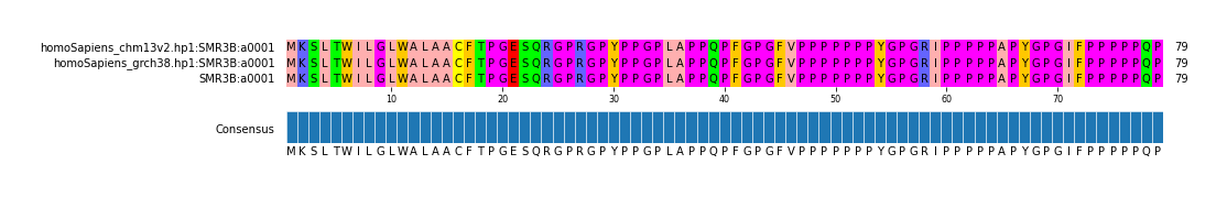 Multiple Alignments (by translate haplotype frequency)