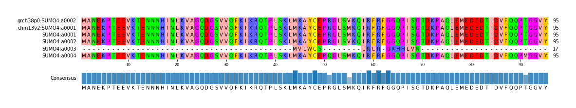 Multiple Alignments (by translate haplotype frequency)
